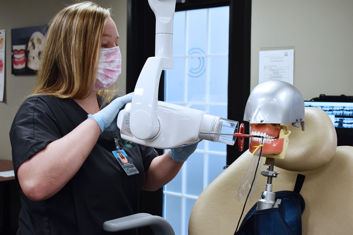 Dental Assisting student taking xray