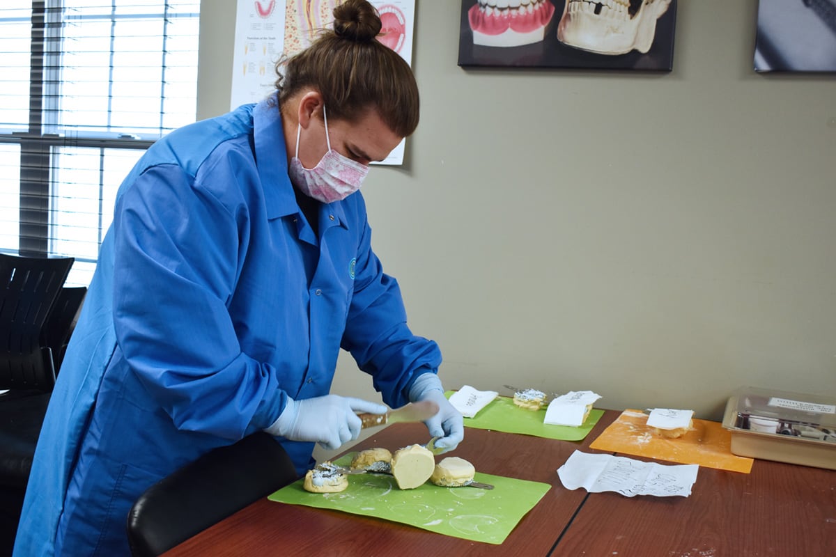 Dental Assisting student practicing skills